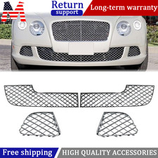 Fits For Bentley Continental Gt Gtc 2012-15 4pcs Chrome Bumper Lower Mesh Grille