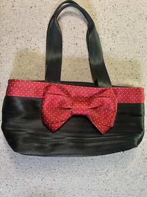 Harveys Seatbelt Minnie Mouse Bow Tote. Red White  Purse.