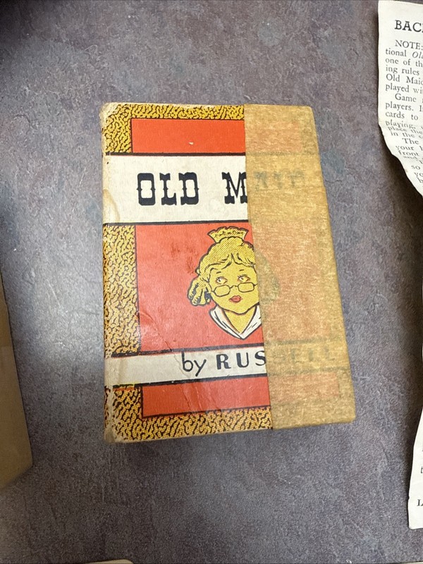 Vintage Card Game By Russel Mini Cards Old Maid Complete with Instructions