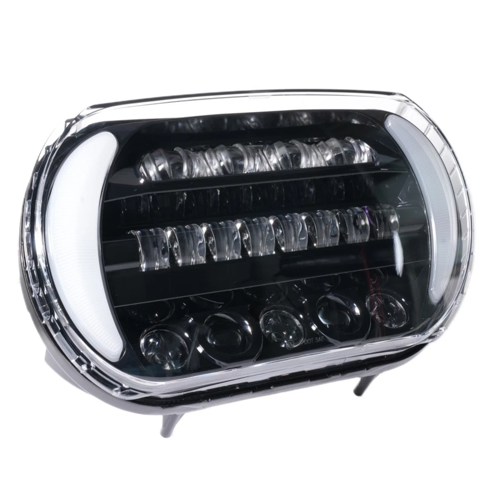 Faros LED dobles luces de señal de giro DRL alto/bajo para Harley Road Glide 1998-2013 Foto 3 de 4