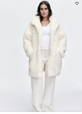 NWT Cream Teddy Bear Coat size small