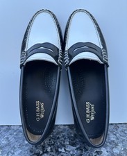 GH BASS - WOMEN  S - 5.5 M US - WEEJUNS WHITNEY LOAFERS - BLACK  WHITE