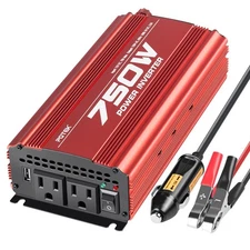 POTEK 750W Power Inverter DC 12V to AC 115V Car Converter with 2A USB Chargin...