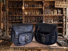 Alforja de cuero cubierta para motocicletas alforja bolsa de equipaje apta para todas las motocicletas