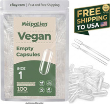 Empty Clear Capsules 100 Count Gelatin DIY Herbal Supplement Filling
