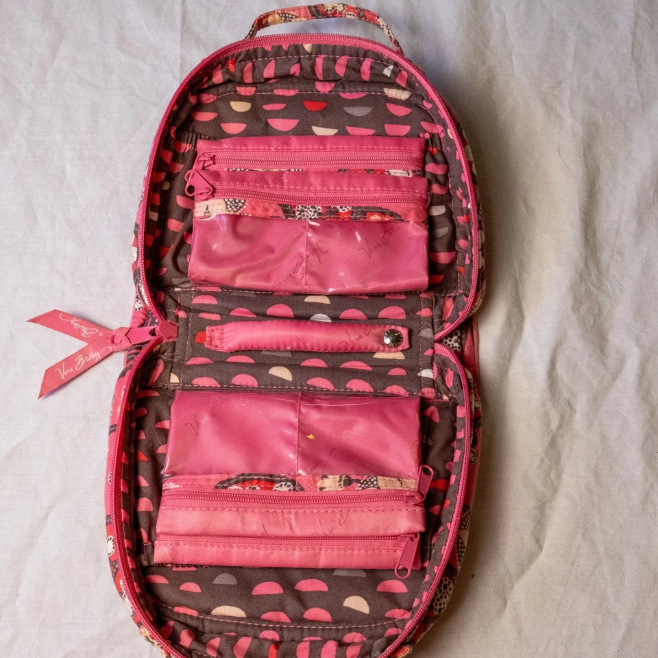 VERA BRADLEY Travel Jewelry Organizer Cosmetic Bag Pink Floral - Image 4 of 4