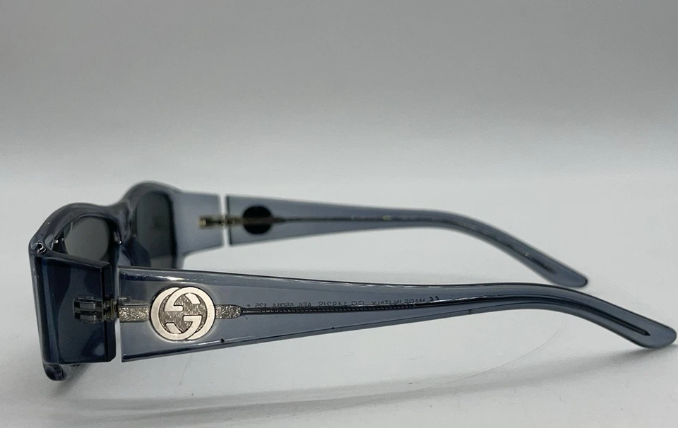 Gafas de sol vintage Gucci GG1482/S AE6 54-14 marco azul transparente plateado GG Y2K Foto 4 de 4
