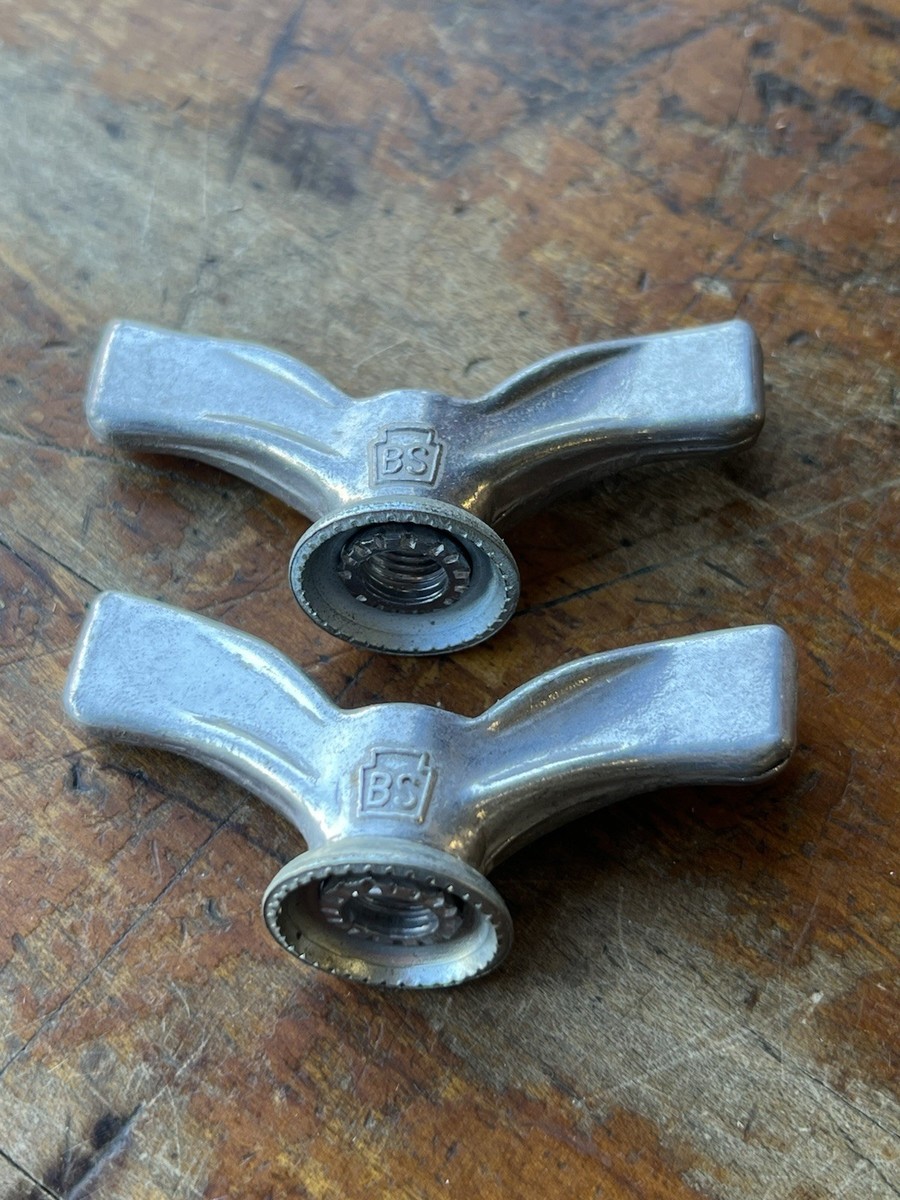 NOS vintage Bridgestone Axle Wing Nuts 5/16 x 26 tpi Aluminum Road