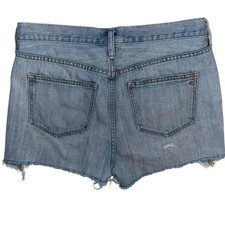 Madewell High Rise Denim Cut Off Shorts Light Wash Distressed Raw Hem Size 27