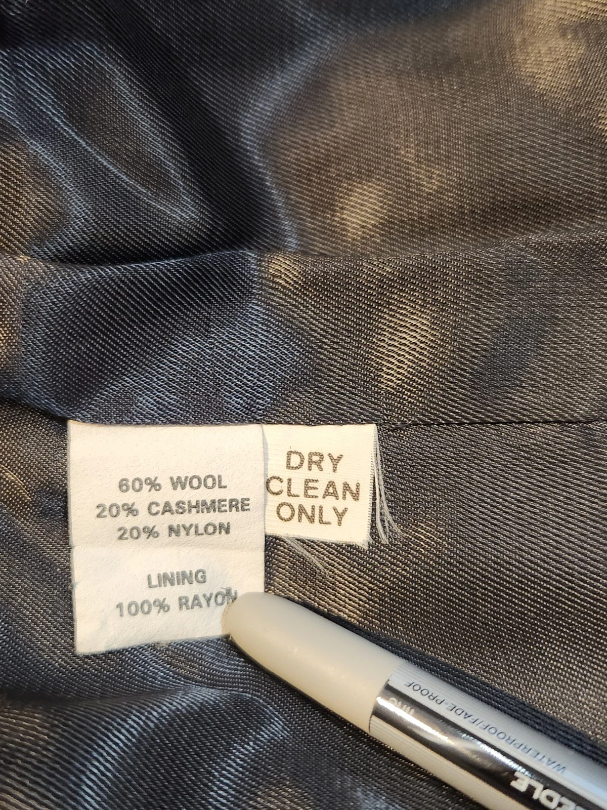 NINO CERRUTI Rue Royale Trench Coat Men 40R Black Cashmere Wool Blend Overcoat image 6
