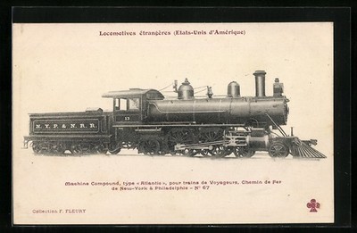 New-York-Philadelphia-Eisenbahn, Dampflokomotive No. 67, Ansichtskarte 
