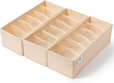 3 Pack Sock Underwear Drawer Organizer Dividers Collapsible Cabinet Closet