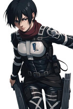 Mikasa Attack on Titan AOT Waifu Weatherproof Anime Sticker 6" Car Decal