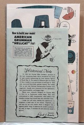 Jack Armstrong Bastelbogen Nr. 5  AMERICAN GRUMMAN   ''HELLCAT''  (F6F)    Repro