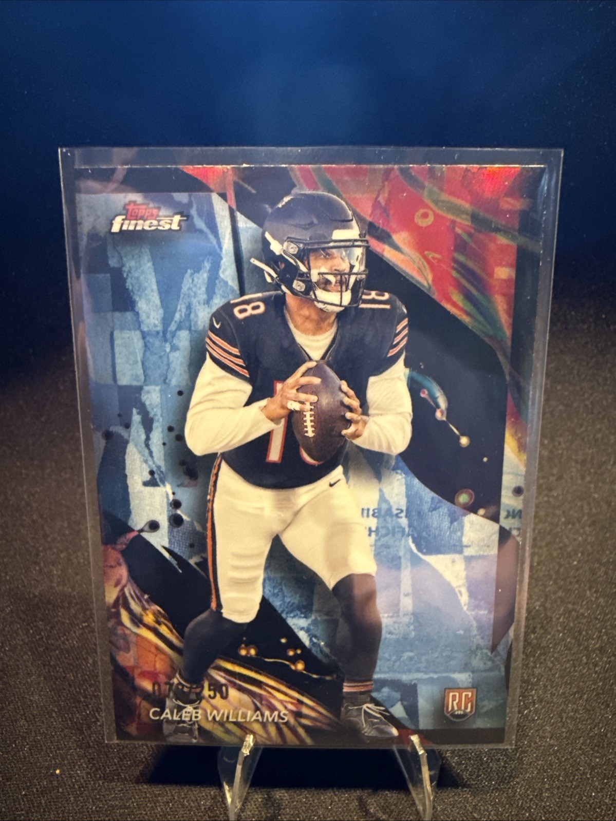 2024 Topps Finest - Uncommon Caleb Williams #161 Sky Blue Refractor /250 (RC)