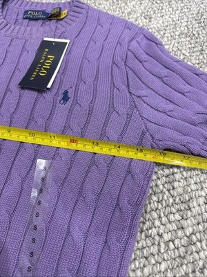 Polo Ralph Lauren Cotton Cable Knit Short Sleeve Sweater Wisteria