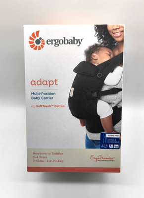 Ergobaby Adapt Babytrage für Säuglinge, Kleinkinder - SoftTouch Cotton - Black
