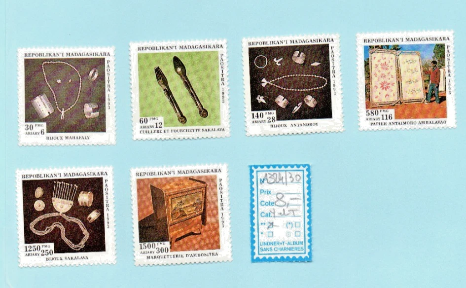 LOT N° 1142bis - MADAGASCAR - N** - série timbres 6 (7) valeurs - N** - 1994 - Photo 1/1