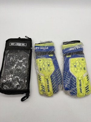 JUST 4 KICKS INC. ULTRA GRIP Goalkeeper Gloves - Size 8 - New w/ Pouch H3