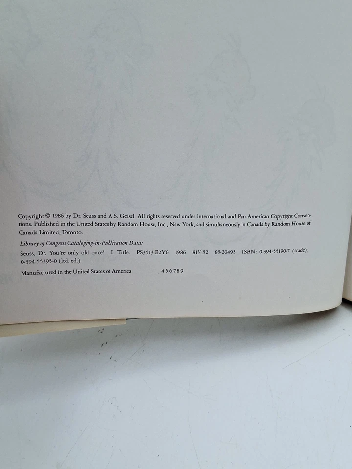 You’re Only Old Once Dr Seuss 1986 1st Ed HC w/ Dust Jacket Adult Humor - Image 4 of 4