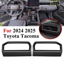 2pcs For Toyota Tacoma 2024-2025 Carbon Fiber Dashboard Air Vent Cover Trim Kit