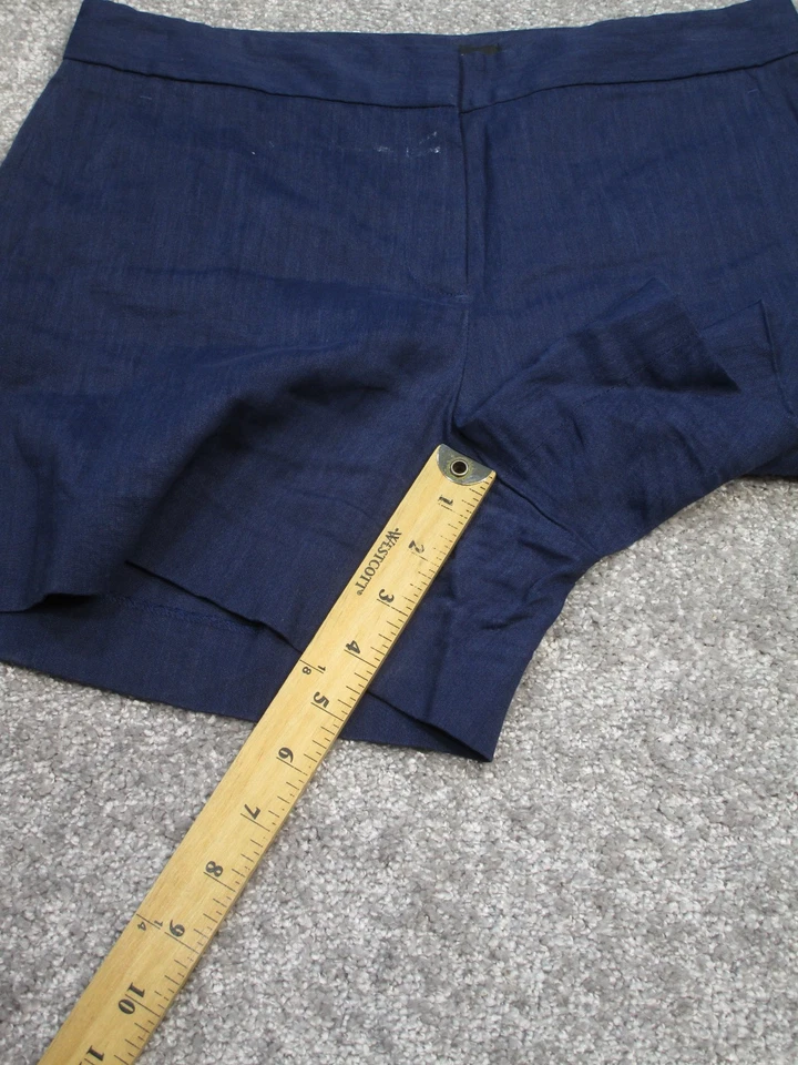 Theory 短裤女式 4 海军蓝亚麻混纺 * — 第 4/4 张图片