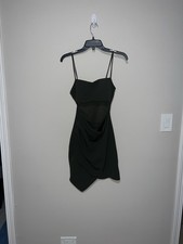 Olive Green Dress with bra padding and middle cut out Windsor Medium #3930