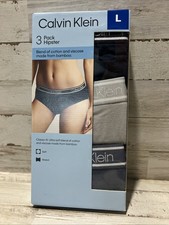 NEW Women's Calvin Klein 3 Pack Boxed Hipster Underwear NWT Sz large L bamboo