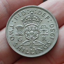1950 King George VI Florin / Two Shilling Coin . VERY GOOD CONDITION.