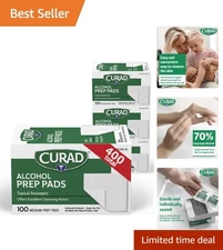 Convenient First Aid Alcohol Swabs - 400 Individually Wrapped Sterile Wipes