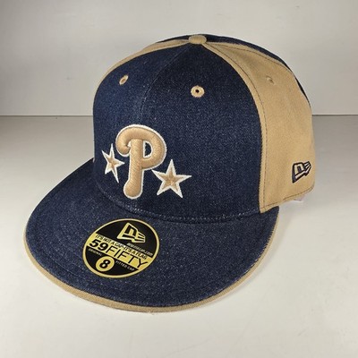 New Era PHILADELPHIA PHILLIES Team Logo Denim Tan MLB 59Fifty Cap Hat 8