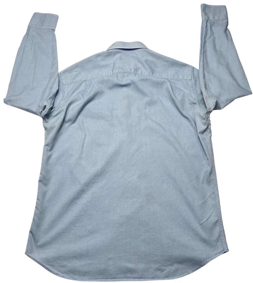 Canali Shirt Mens (16/41) Blue Dobby Weave Button Up Long Sleeve Made In Italy - Image 4 of 4