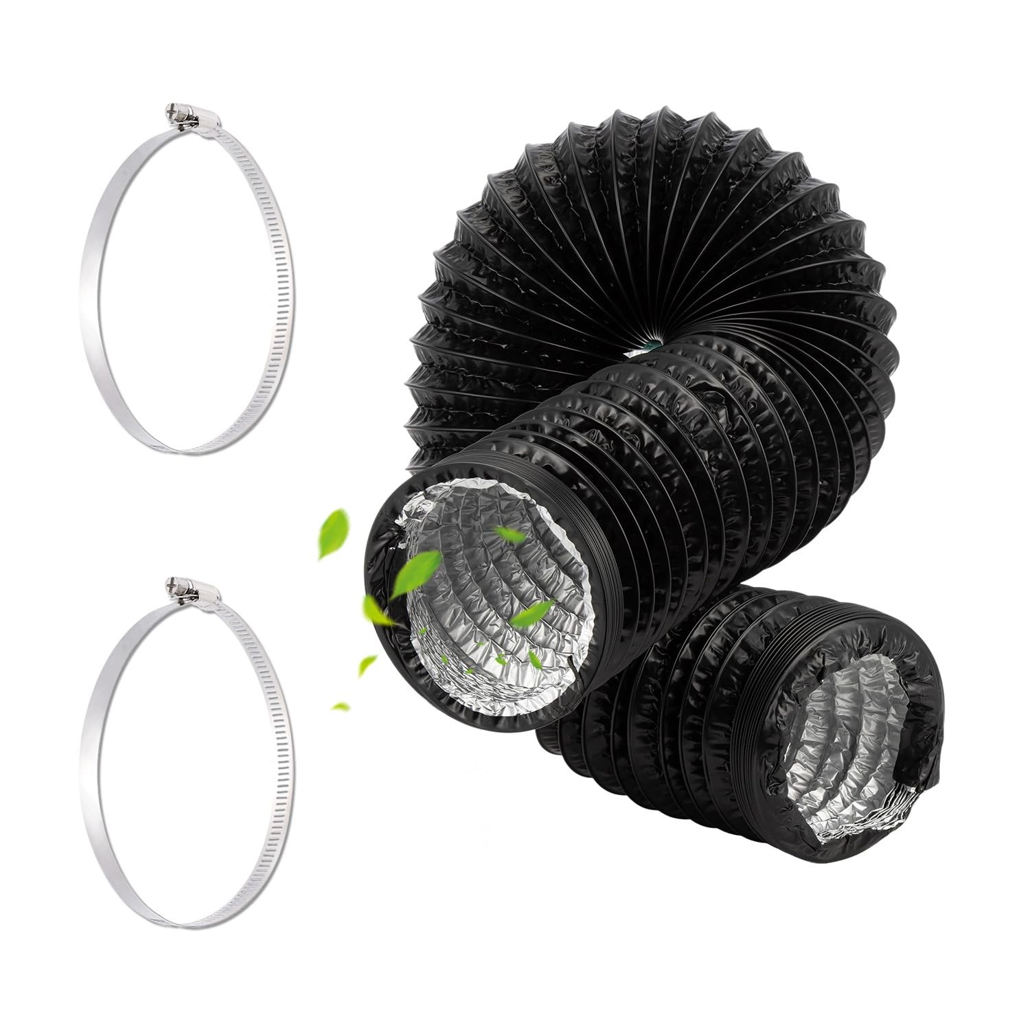Gaine de ventilation noire 100 mm en aluminium de 5m pour stopper l'humidité intérieure