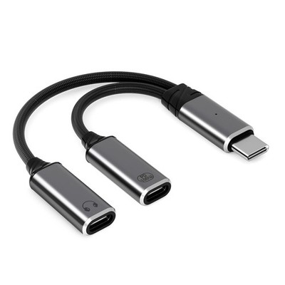 USB Splitter，2 in 1 USB Headphone and Charger Adapter Audio Dongle Cable with...