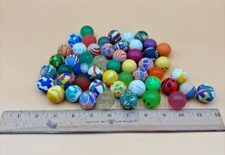 Lot of 52 Bouncy Balls, Rubber, Assorted Colors and Designs Kids Toys Collection