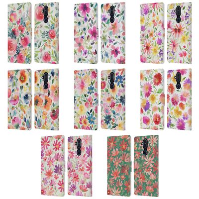 OFFICIAL NINOLA SUMMER GARDEN FLOWERS LEATHER BOOK WALLET CASE FOR NOKIA PHONES