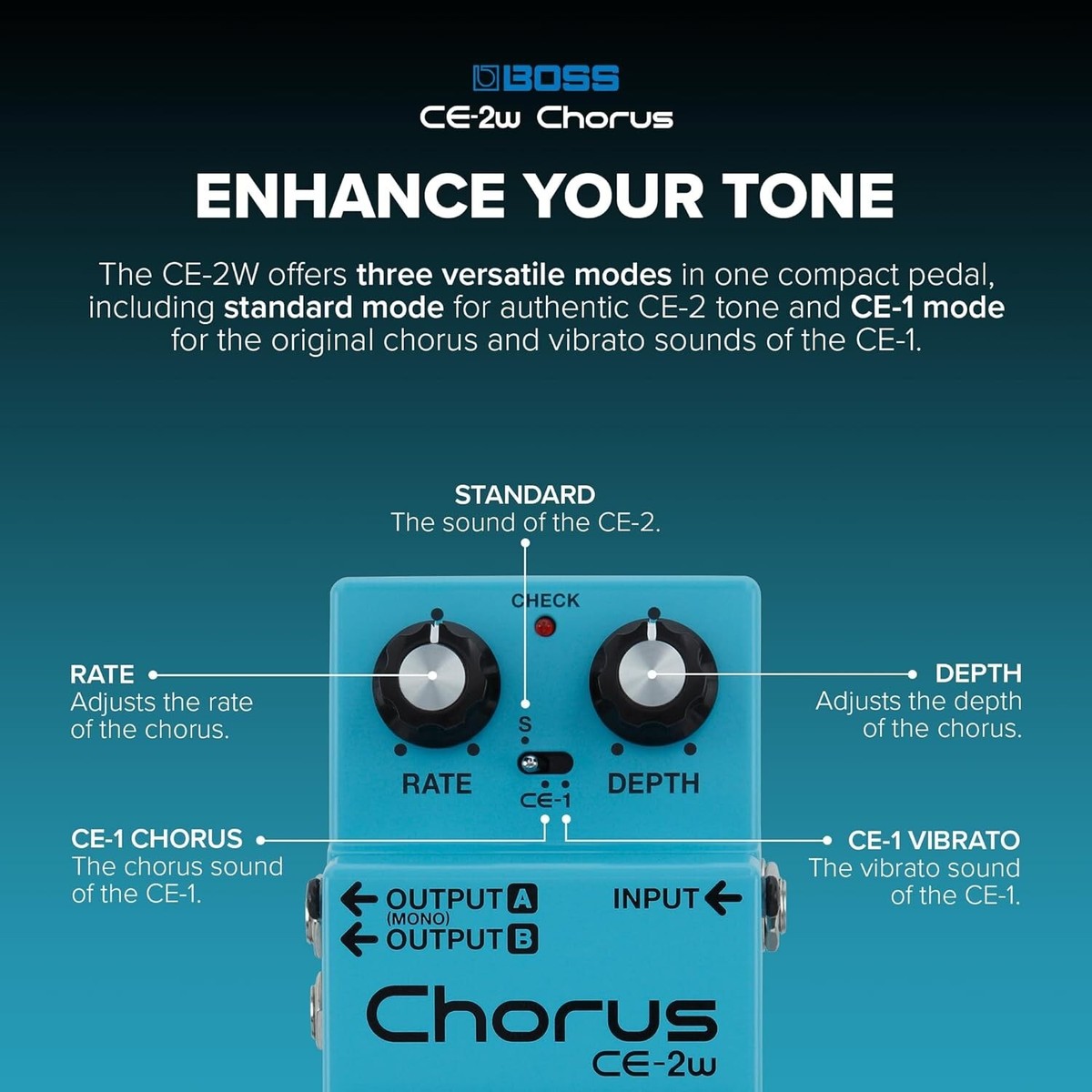 Boss CE2W Chorus Waza Craft Pedal for sale online | eBay