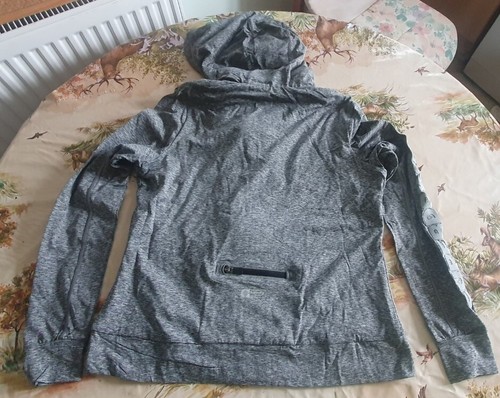 Gym Top Ziphood Grey Core Superdry Womens Large Size Speckle Charcoal RRP64.99 - Picture 7 of 12