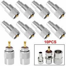10x PL259 Solder Connector Plug With Reducer for RG8X Coaxial Coax Cable New