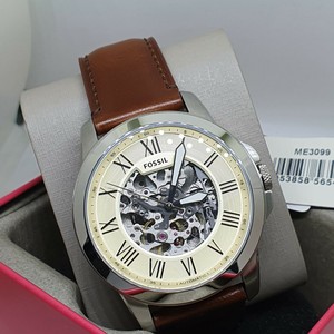 Fossil ME3099 Grant Automatic Brown Leather Strap Men's Watch 796483212916 | eBay