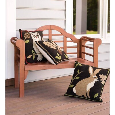 Plow & Hearth Lutyens Wood Garden Bench, in Natural - New