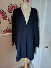 Yaya Women Black Crepe Fabric Relaxed Blazer Jacket Size L 50"