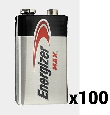 100 ENERGIZER MAX 9V 9 VOLT ALKALINE BATTERY BATTERIES EXP 2028 BRAND NEW