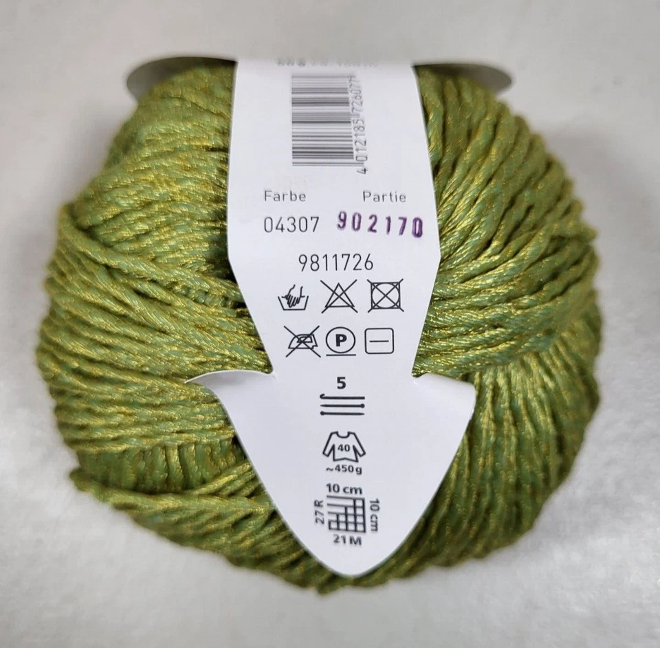 批量 5 件 Gedifra Samina 羊毛尼龙绿色纱线 04307 — 第 3/4 张图片