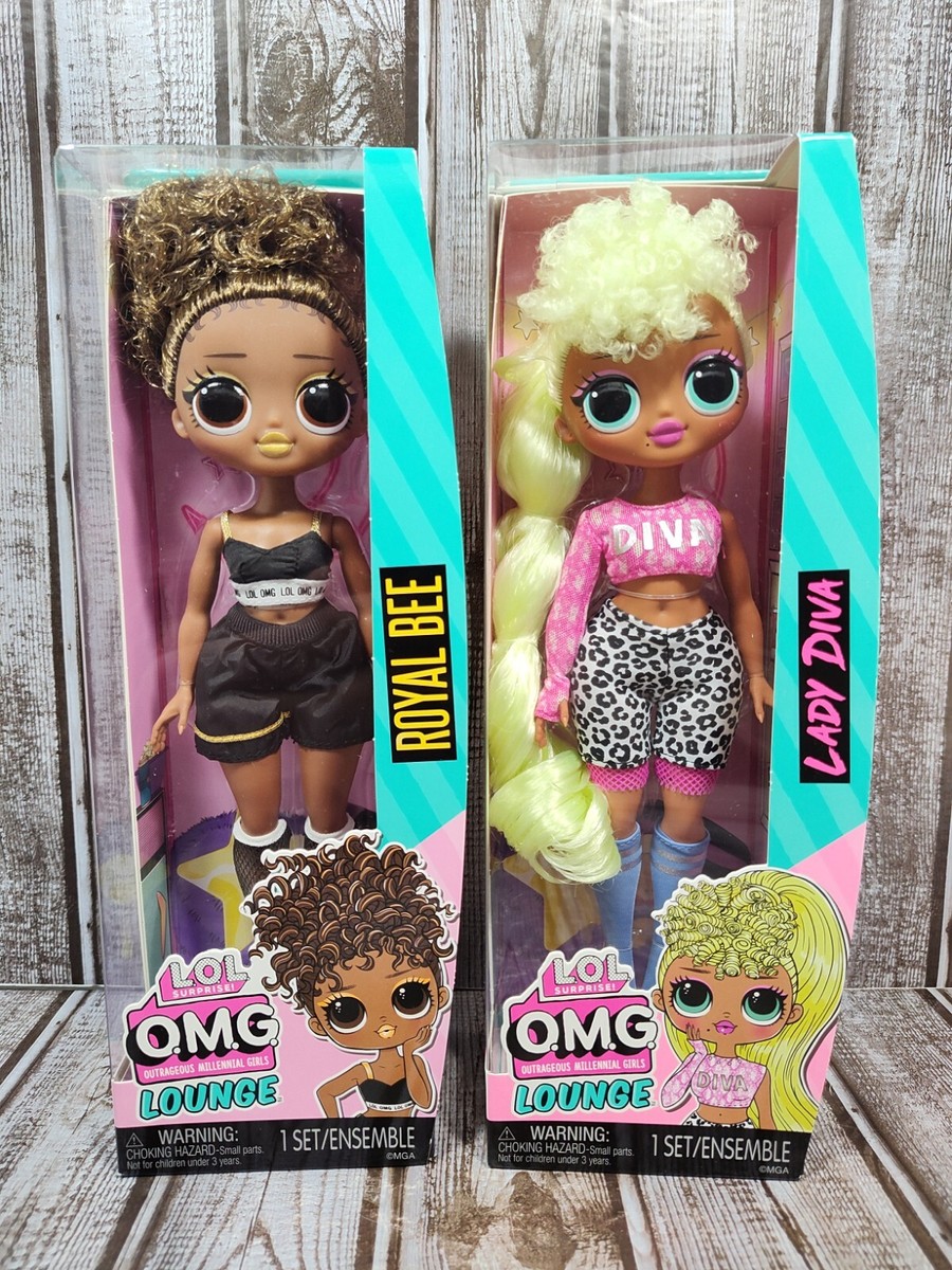 サンタ ☆LOLサプライズ☆  O.M.G. Bee&Diva LOL Surprise OMG Rare Lounge Royal Bee and Lady Diva Dolls Lot of