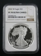 2022 W PROOF AMERICAN SILVER EAGLE NGC PF70