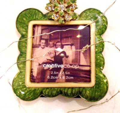 Creative Co-op Lime Green enameled & gemmed miniature photo frame ...