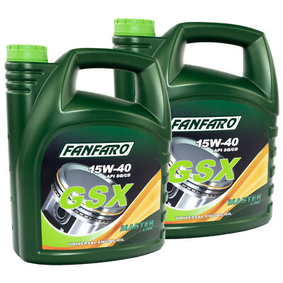 10 (2x5) Liter Motoröl FANFARO GSX 15W-40 API SN/CH-4 PKW Motor ÖL Motorenöl OEL