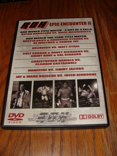 ROH DVD Ring Of Honor Wrestling Epic Encounter II Main Event St Paul Mn 8 25 06 EBay