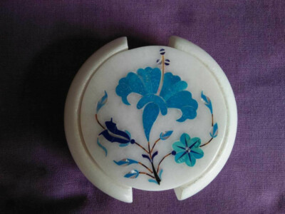 Marvelous Marble Inlay Tea Coffee Coaster Set Kitchen table use Home Decor p14